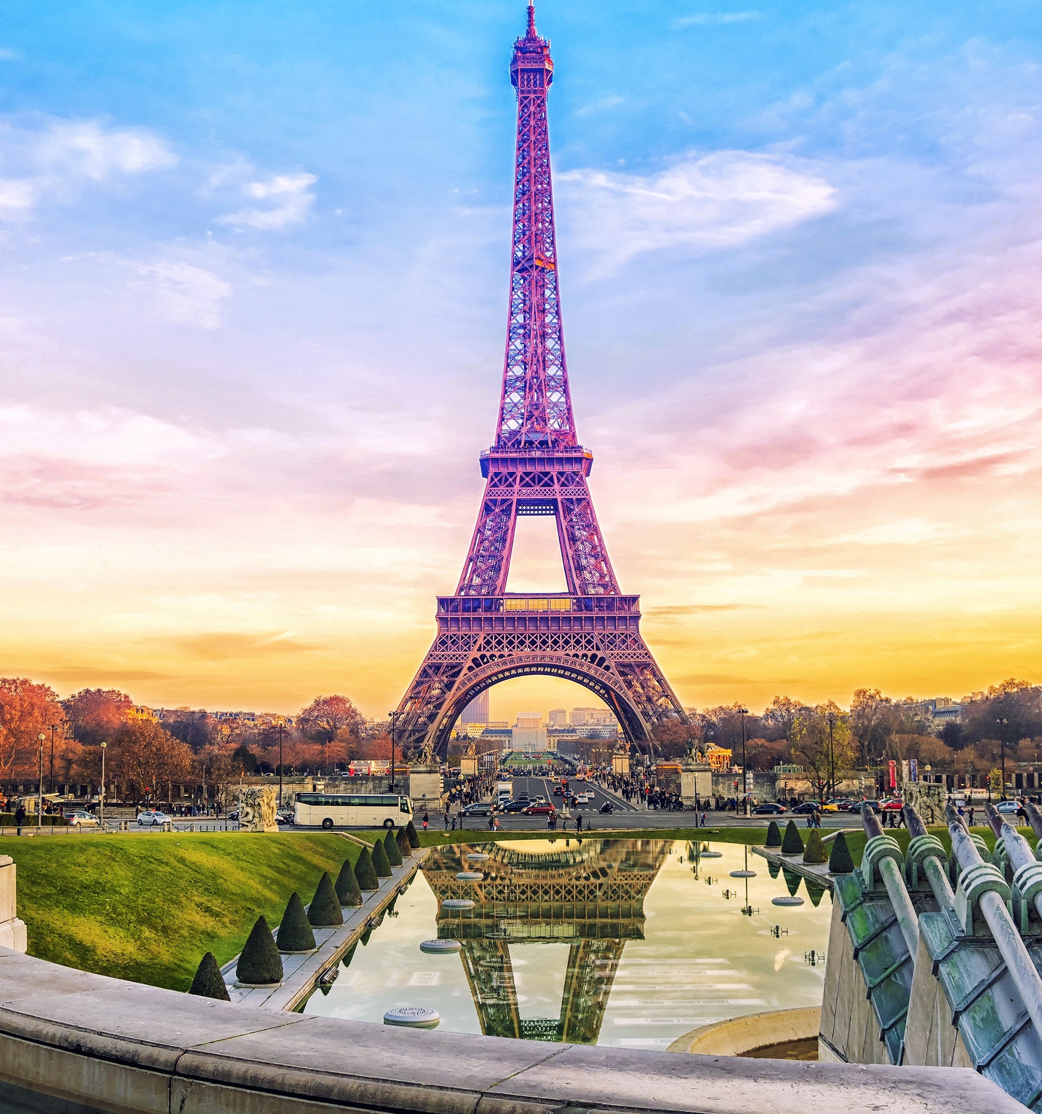 foto tour eiffel al tramonto