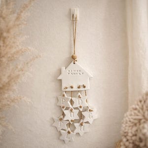 Personalized Family House Wall Hanging, Custom Name and Initials Ceramic Ornament, Housewarming Gift or New Home Decor
