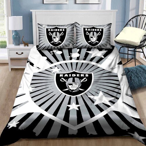 Las Vegas Raiders Bedding Set Sleepy Duvet Cover & Pillow Etsy