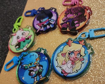 Deltarune Keychains Darkworld Acrylic Charms | Ralsei Kris Susie Noelle Berdly UTDR 2 Inch