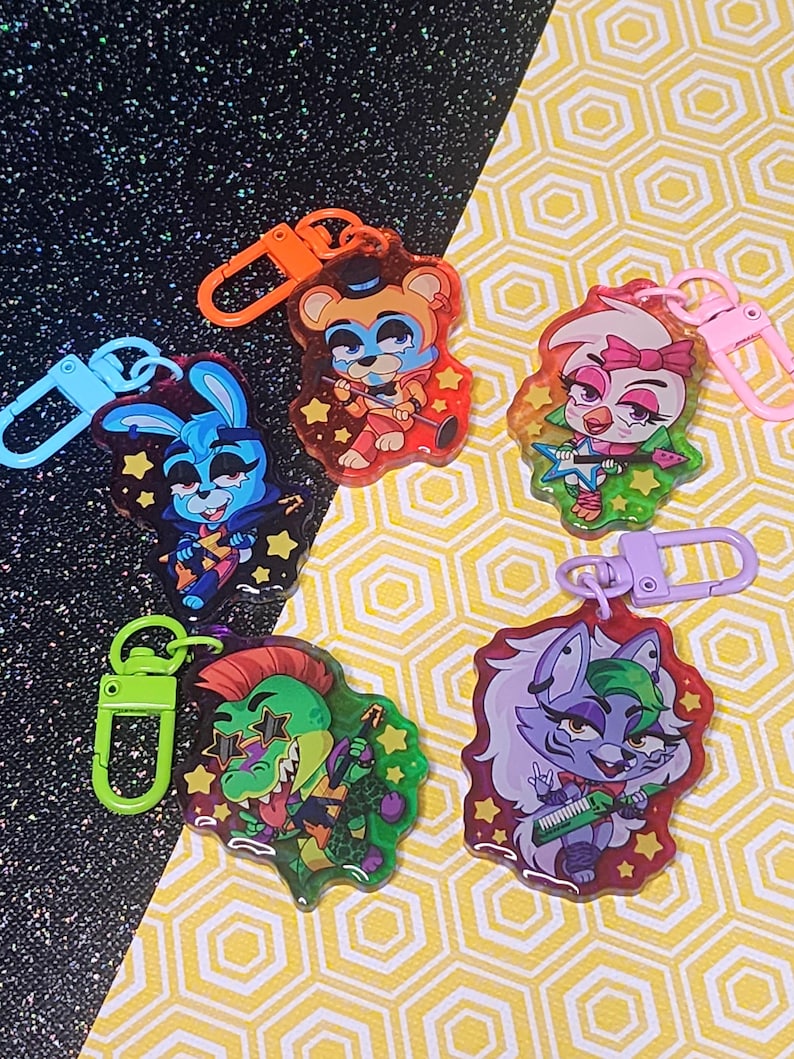 Funatics Keychain Five Nights at Freddy's Keychain Colorful Acrylic Charm | Security ...