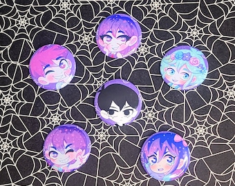 LAST CHANCE Omori Pins 1.5 inch Buttons Holographic or Glossy | Sunny Basil Kel Aubrey Mari Hero RPG Maker Horror Omori Fan Gift