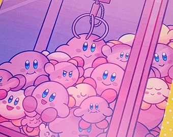 Crane Game Kirby Print 8x10 or 5x7 Inch Satin Finish | Kirby Fan Gift Art Print