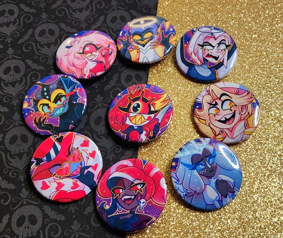 Hazbin Hotel Pin Holographic or Glossy Buttons Wave 2 | Baxter
