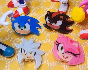 Sonic the Hedgehog Pins | Sonic Shadow Silver Amy Classic Video Game Nostalgia Sonic Fan Gift Acrylic Pin