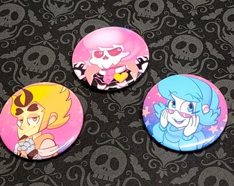 LAST CHANCE Mystery Skulls Animated Pins Holographic or Glossy Buttons | Lewis Arthur Vivi MSA Fan Gift