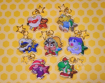 Llavero de Paper Mario The Thousand Year Door Partners / Goombella Koops Flurrie Yoshi Vivian Bobbery Ms Mowz Regalo para fans de Nintendo Llaveros TTYD