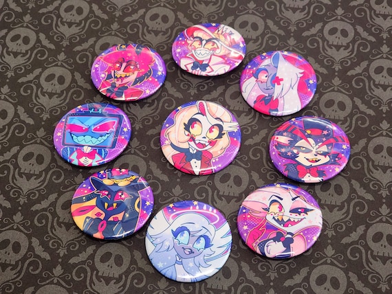 Hazbin Hotel Pin Holographic or Glossy Buttons | Charlie Vaggie