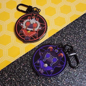 Cult of the Lamb Keychain | Double Sided Acrylic Charm Lamb Goat Goth Animal Pentagram COTL Fan Gift
