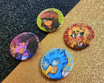 Deltarune Pins Custom Finish Lightner Buttons | Kris Susie Noelle Berdly UTDR Deltarune Undertale Fan Gift