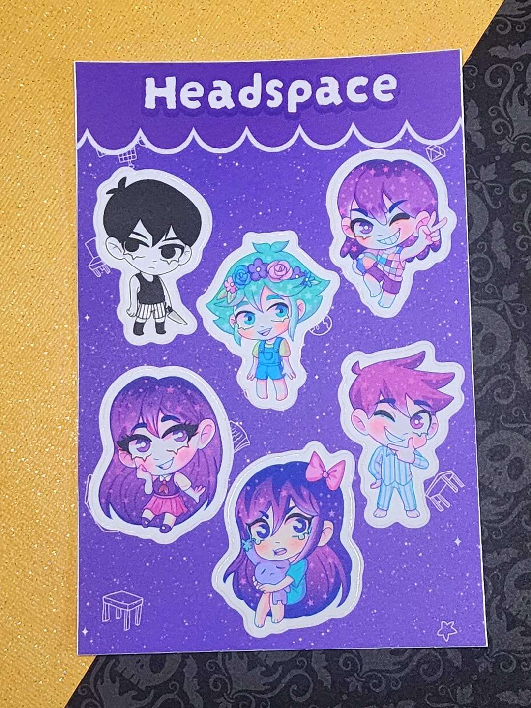 Headspace Omori Sticker Sheet | Sunny Omori Basil Kel Aubrey Mari