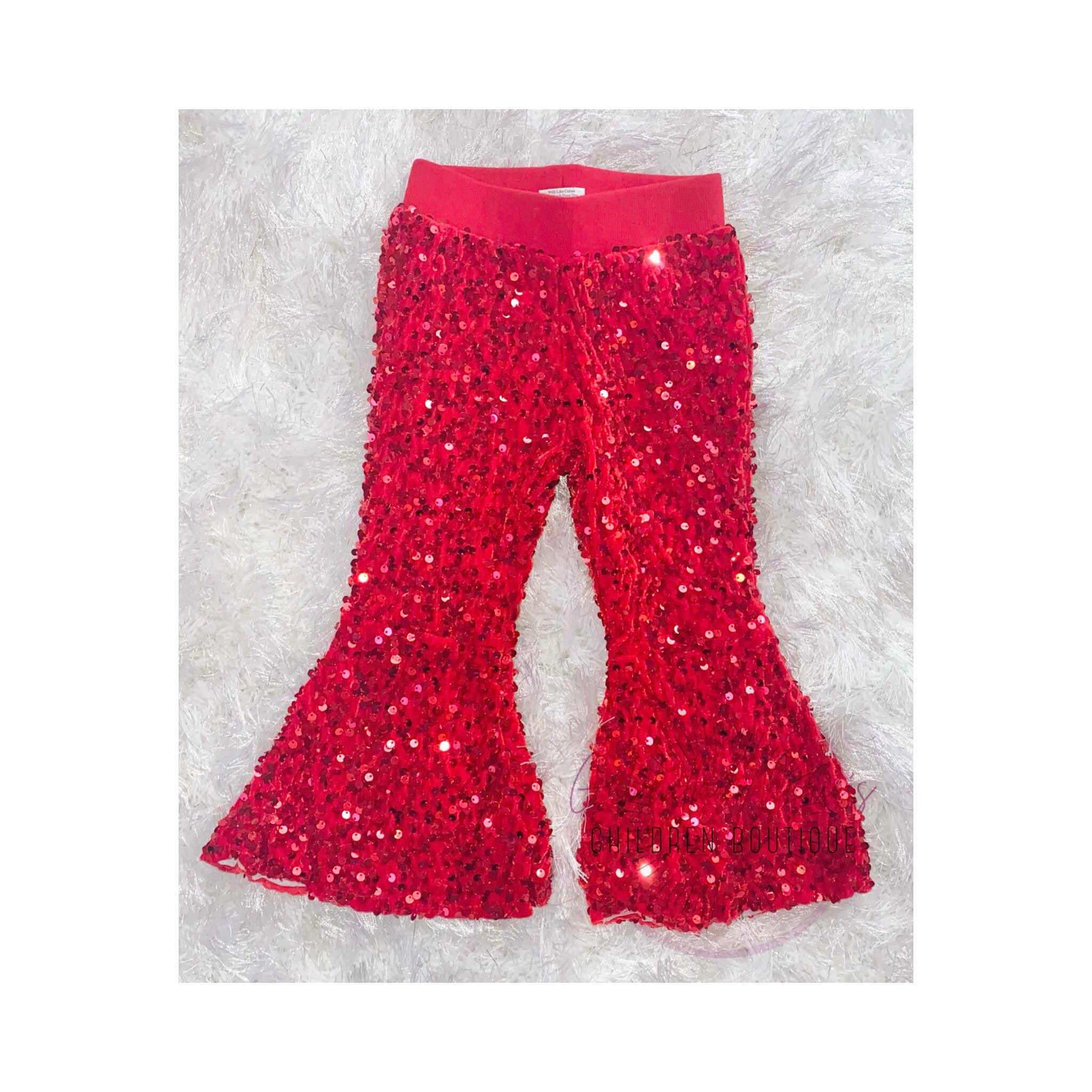Baby & Girls Adorable Sparkly Red Bell Bottoms Perfect for 4th Etsy