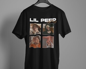 T-shirt con ritratto vintage di Lil Peep (t-shirt Lil Peep, ritratto di Lil Peep, polaroid di Lil Peep)