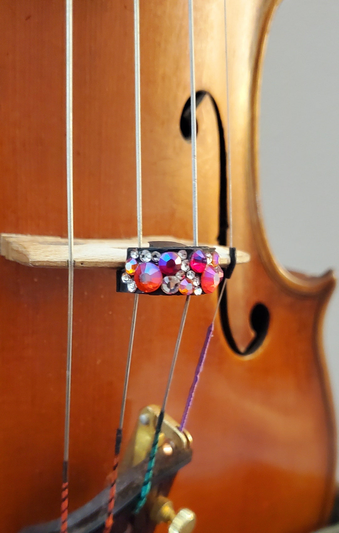 Bedazzled Violin Mute Lava and Ice Mixed Etsy