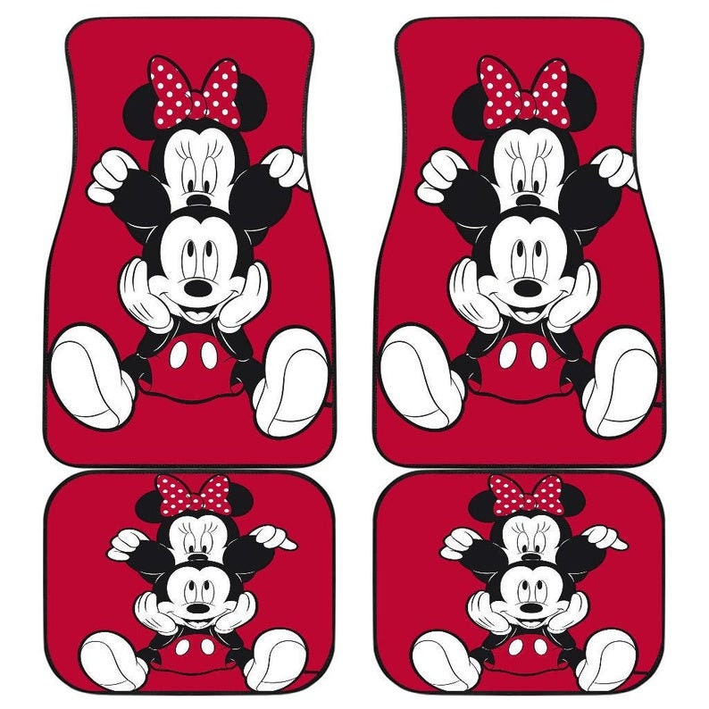 Mickey and Minnie Black Car Floor Mats Custom Fit Floor Mats Etsy