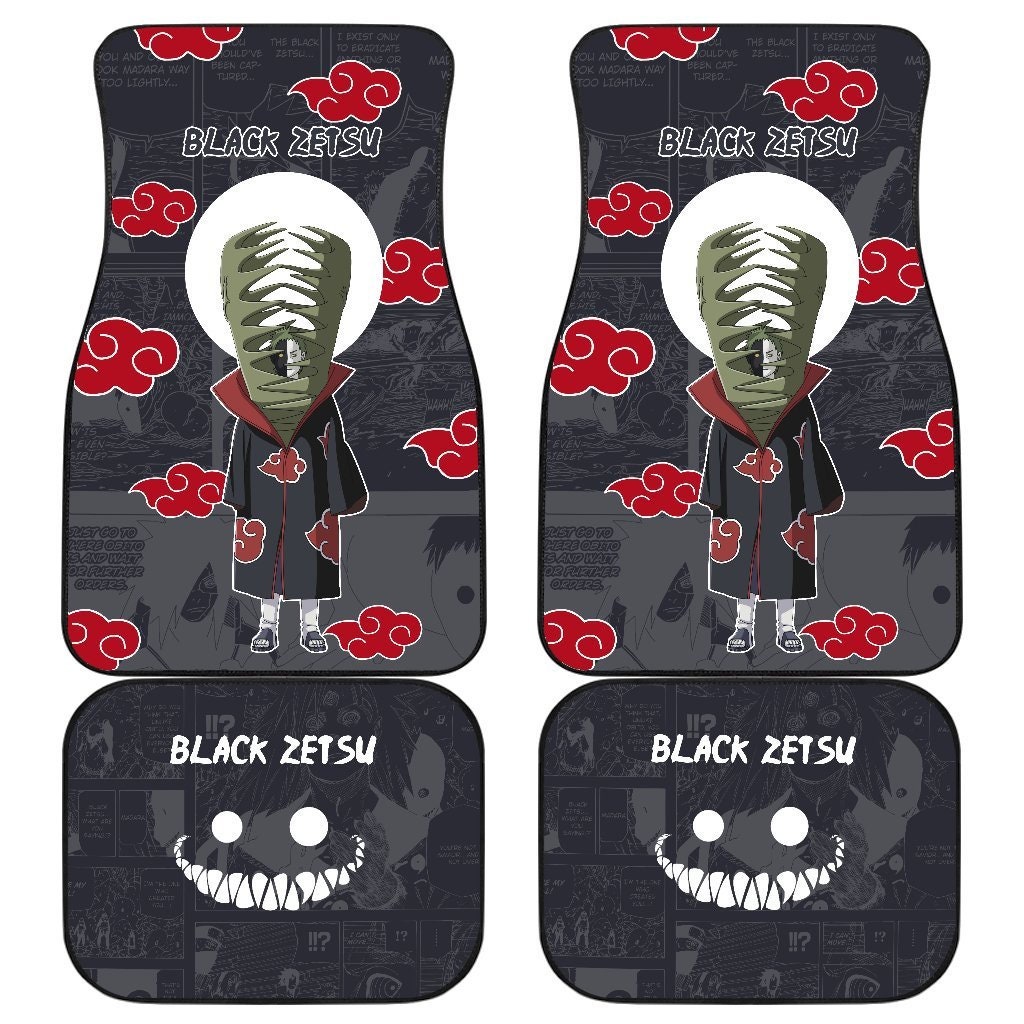 Black Zetsu Naruto Akatsuki Members Car Floor Mats For Fan Etsy