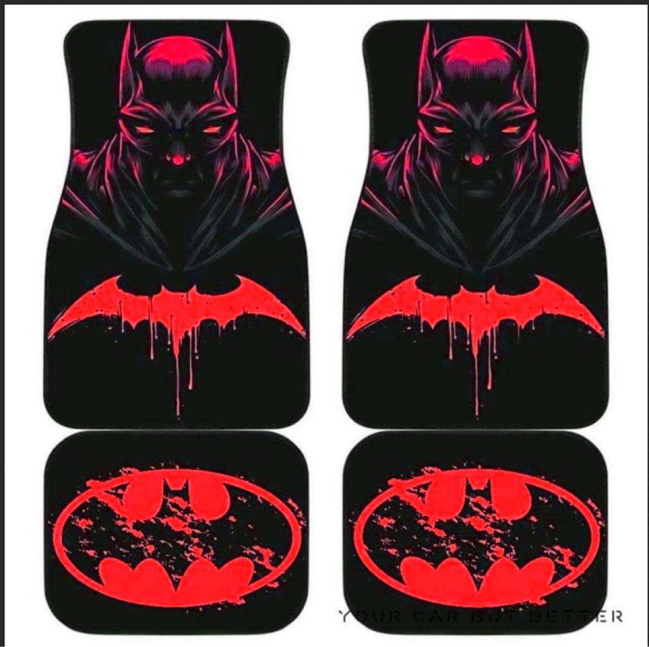 Batman Car Floor Mats2 front mats and 2 rear mats Car Floor Etsy
