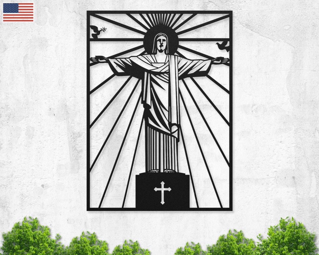 Crucifix Jesus Metal Wall Art Religious Metal Wall Decor Etsy