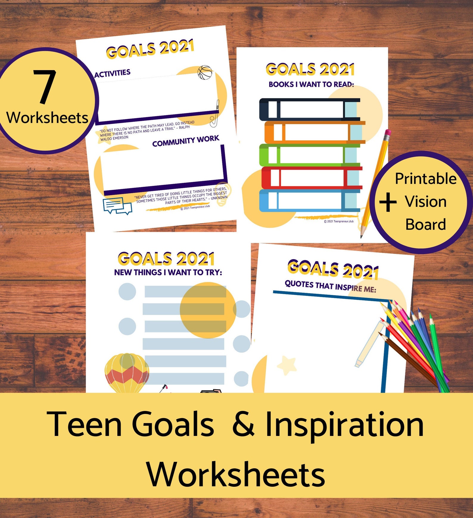Goal setting for teens printable inspiring goal setting etsy