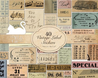 images Vintage Aesthetic Stickers Printable Hd printable vintage stickers etsy