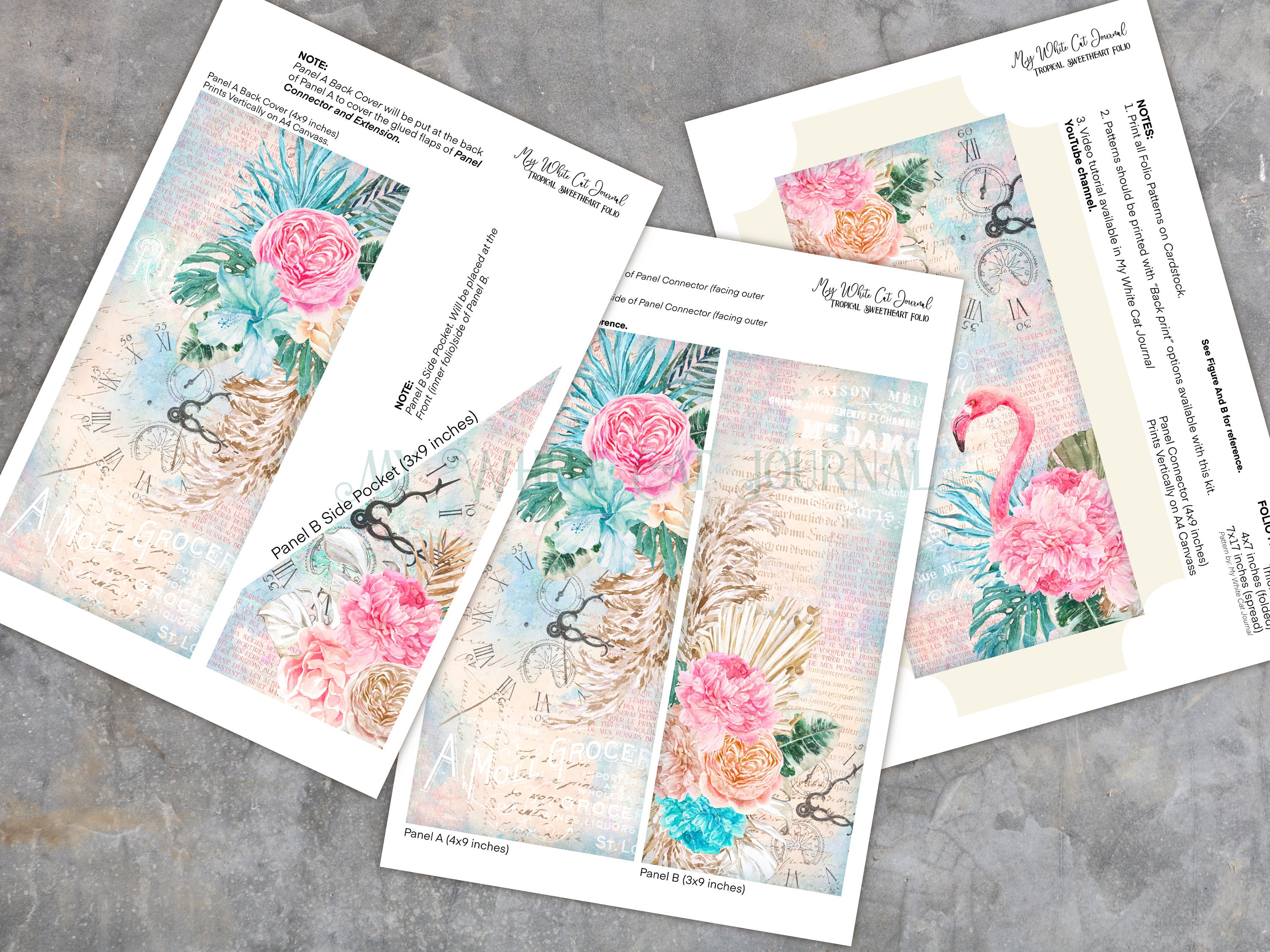 Junk Journal Folio Kit Printable Trifold Folio Loaded - Etsy