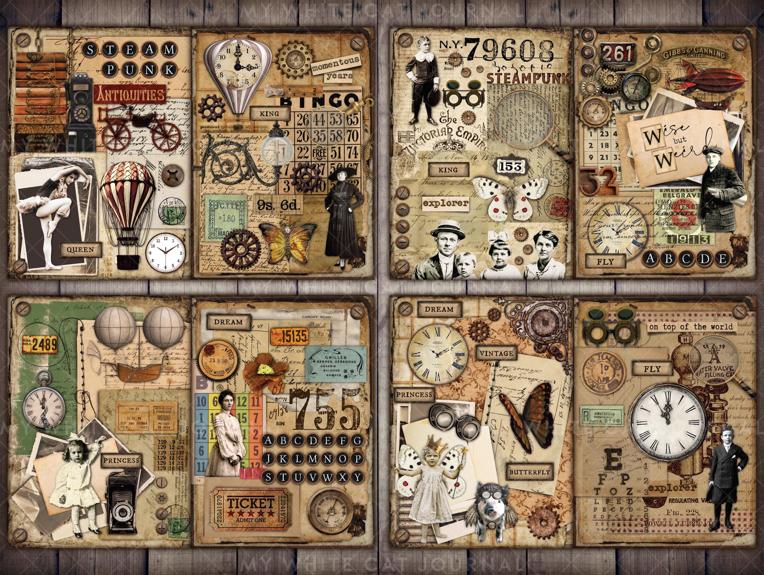Steampunk Junk Journal Kit – Printable Ephemera, Gears & Clock Pages ...