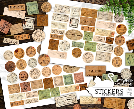 Ephemera Vintage Papers & Stickers, Scrapbooking Junk Journal