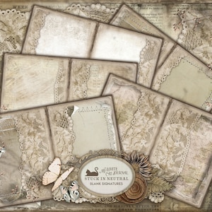 Junk Journal, Stuck In Neutral, Seiten, bedruckbar, Neutral, Ephemera, Junk Journal Kit, Papier, Scrapbook, digitaler Download