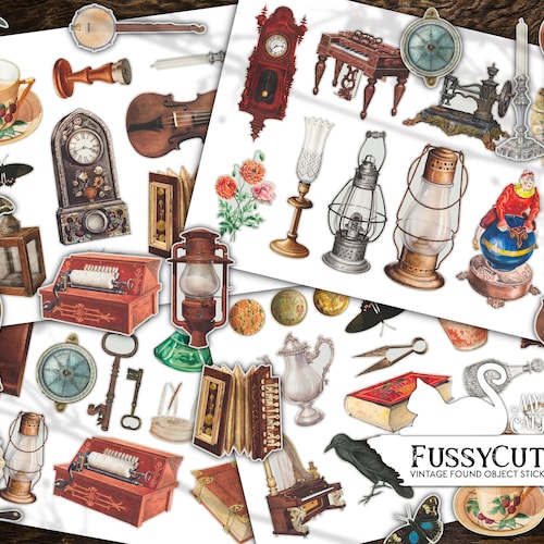 Junk Journal Fuzzy Cuts Steampunk Found Objects Printable - Etsy