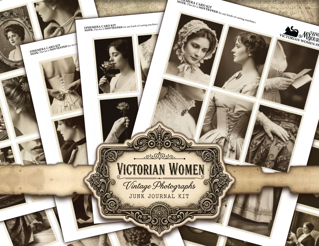 Victorian Women Ephemera | Printable Junk Journal Kit | Vintage Lace ...