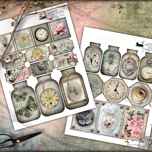 Junk Journal, Printable, Victorian, Assorted Ephemera, Collage Sheets ...
