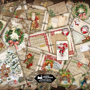Junk Journal Kit, A Christmas Special, Craft Kit, Xmas, Santa, Ephemera, Collage Sheets, Scrapbook, Paper, Printable, Digital Download