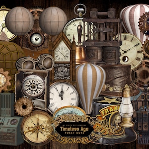 Junk Journal, Steampunk, Fussy Cut, Victorian, Ephemera, Printable, Collage Sheets, Sticker, Embellishments, Scrapbook, Digital Download