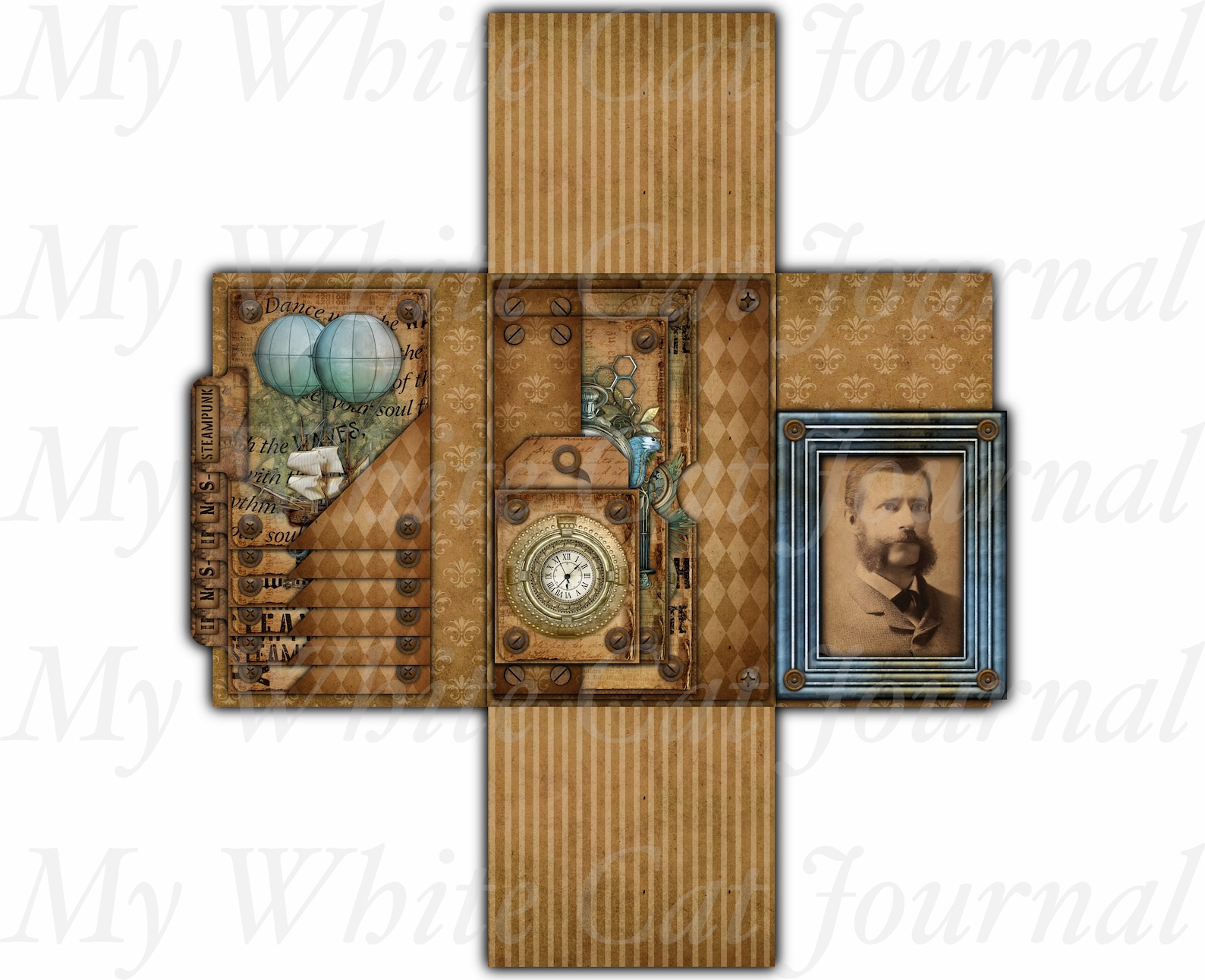 Junk Journal Steampunk Folding Folio Printable Folio Kit - Etsy