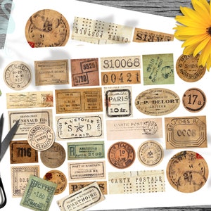 stickers printable vintage label stickers ephemera stickers etsy