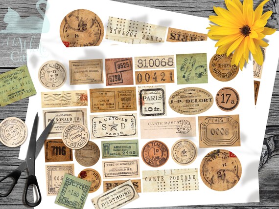 Lot De 106+ Autocollants Vintage Pour Scrapbooking - Journaling, Étiquettes