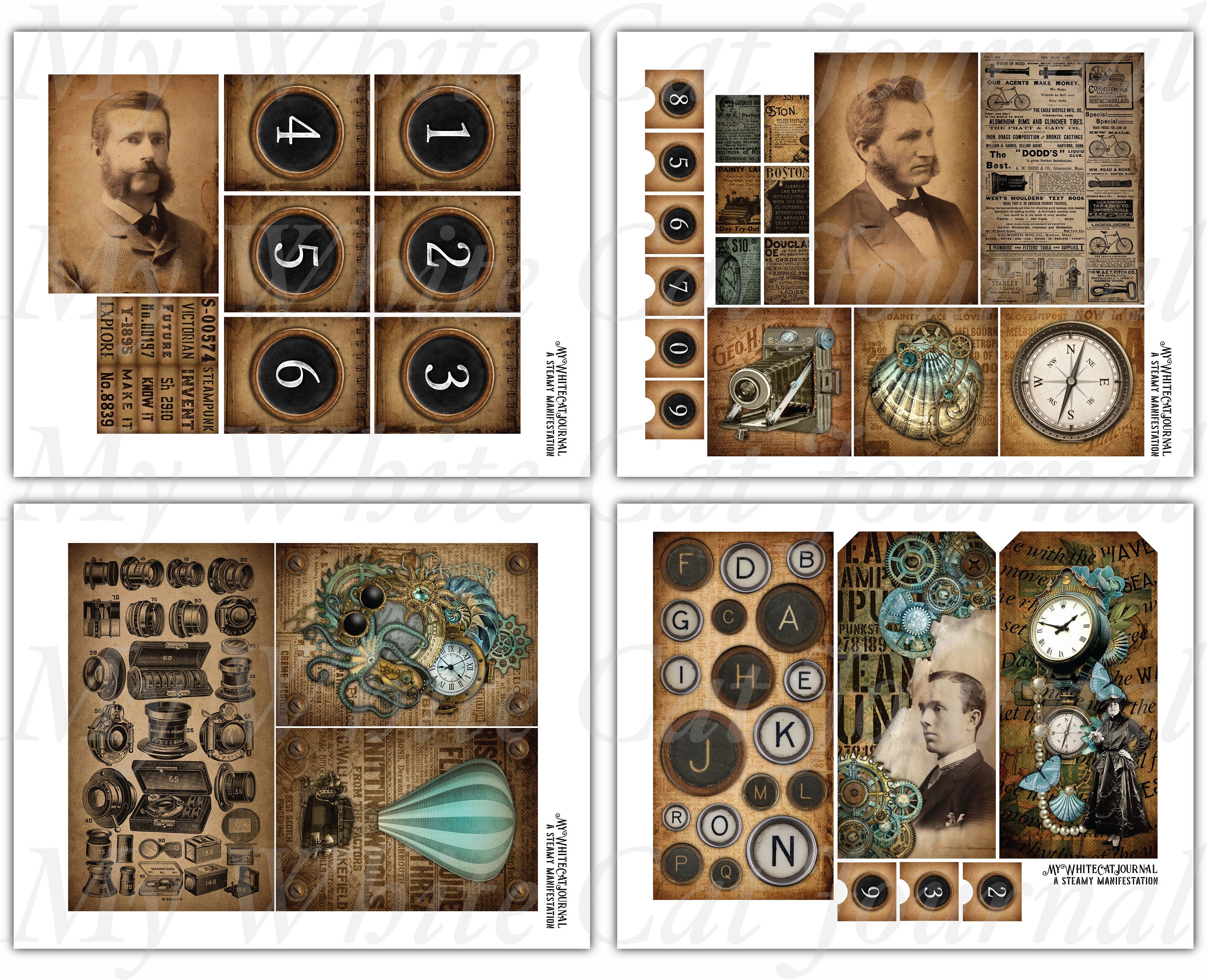 Junk Journal Steampunk Folding Folio Printable Folio Kit - Etsy