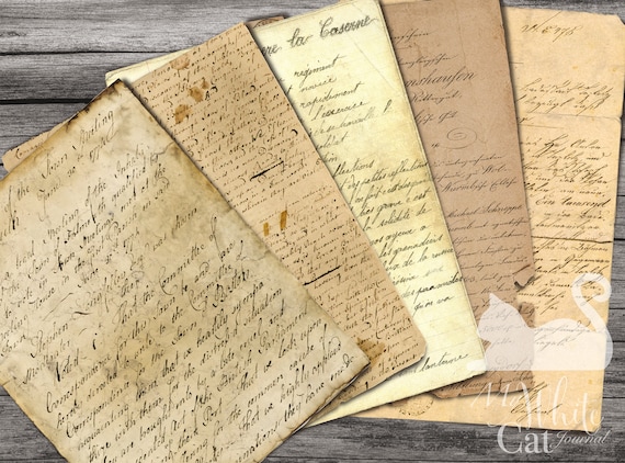 Junk Journal, Handwritten, Old Letters, Vintage, Antique, Ephemera, Old  Paper, Scrapbook, Printable, Digital Download 