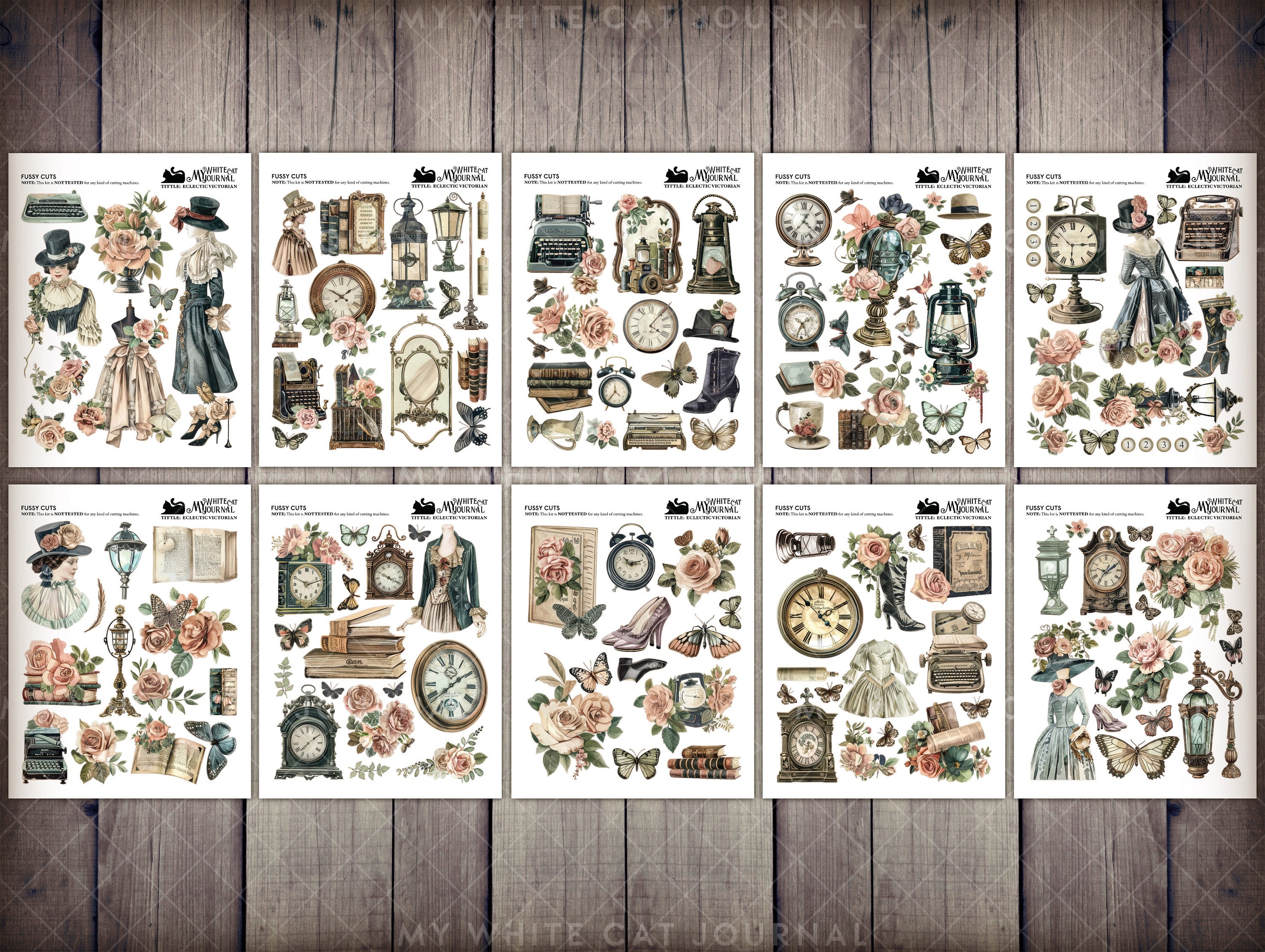 Victorian Ephemera Kit | Printable Junk Journal Stickers | Antique ...