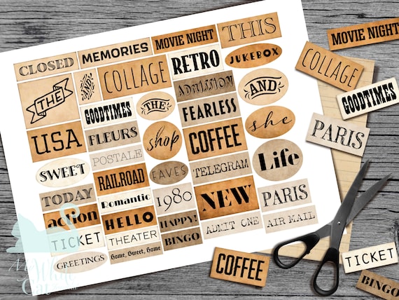 Words Stickers Scrapbooking, Stickers Words Vintage 6