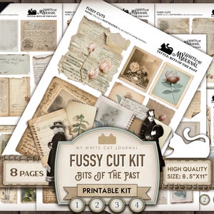 Junk Journal, Printable, Scraps, Vintage Paper, Fussy Cut, Torn Page, Ephemera, Collage Sheet, Embellishments, Scrapbook, Digital Download