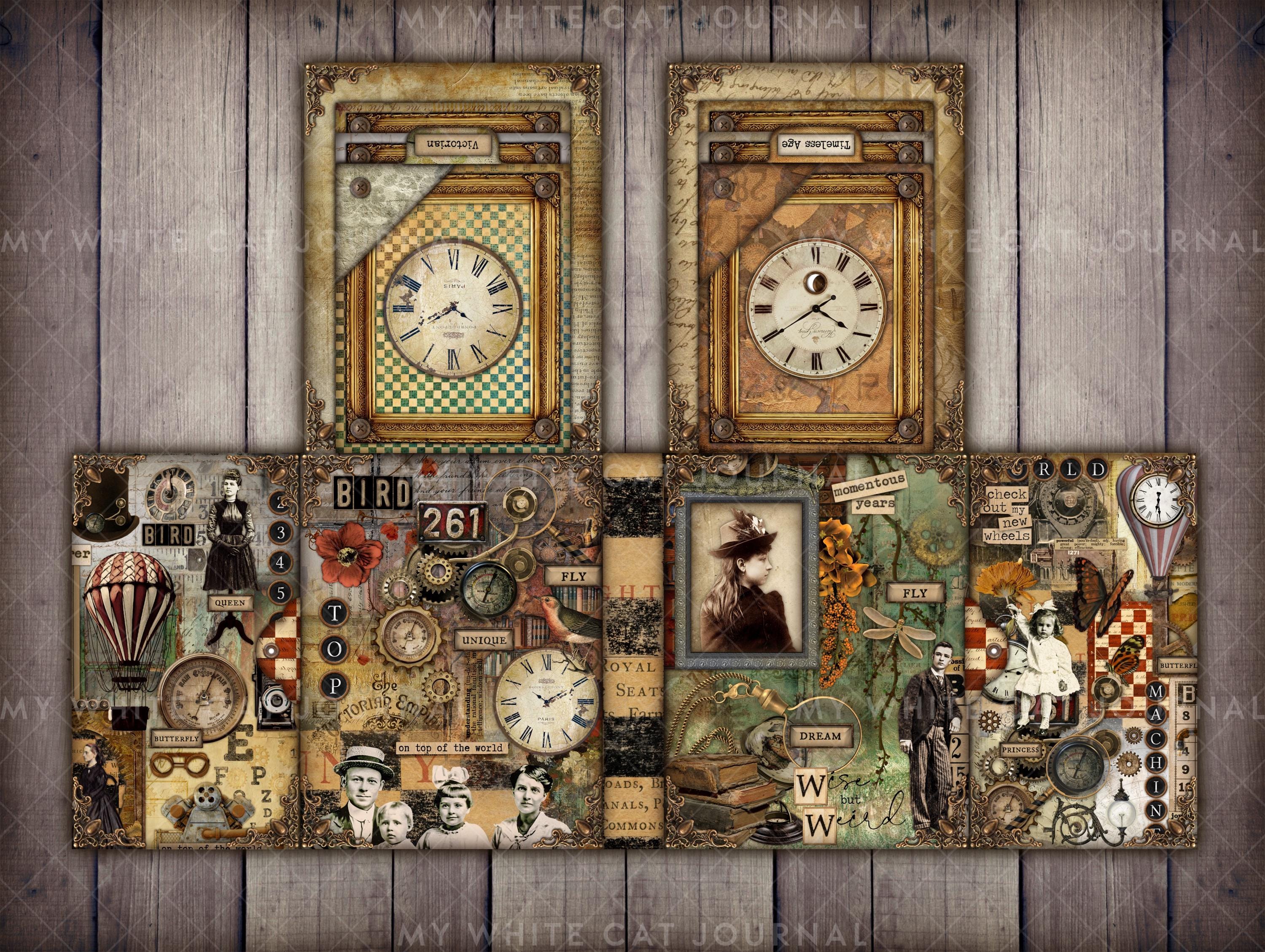Junk Journal, Printable Folio Kit, Steampunk, Simple Machine, Folding ...