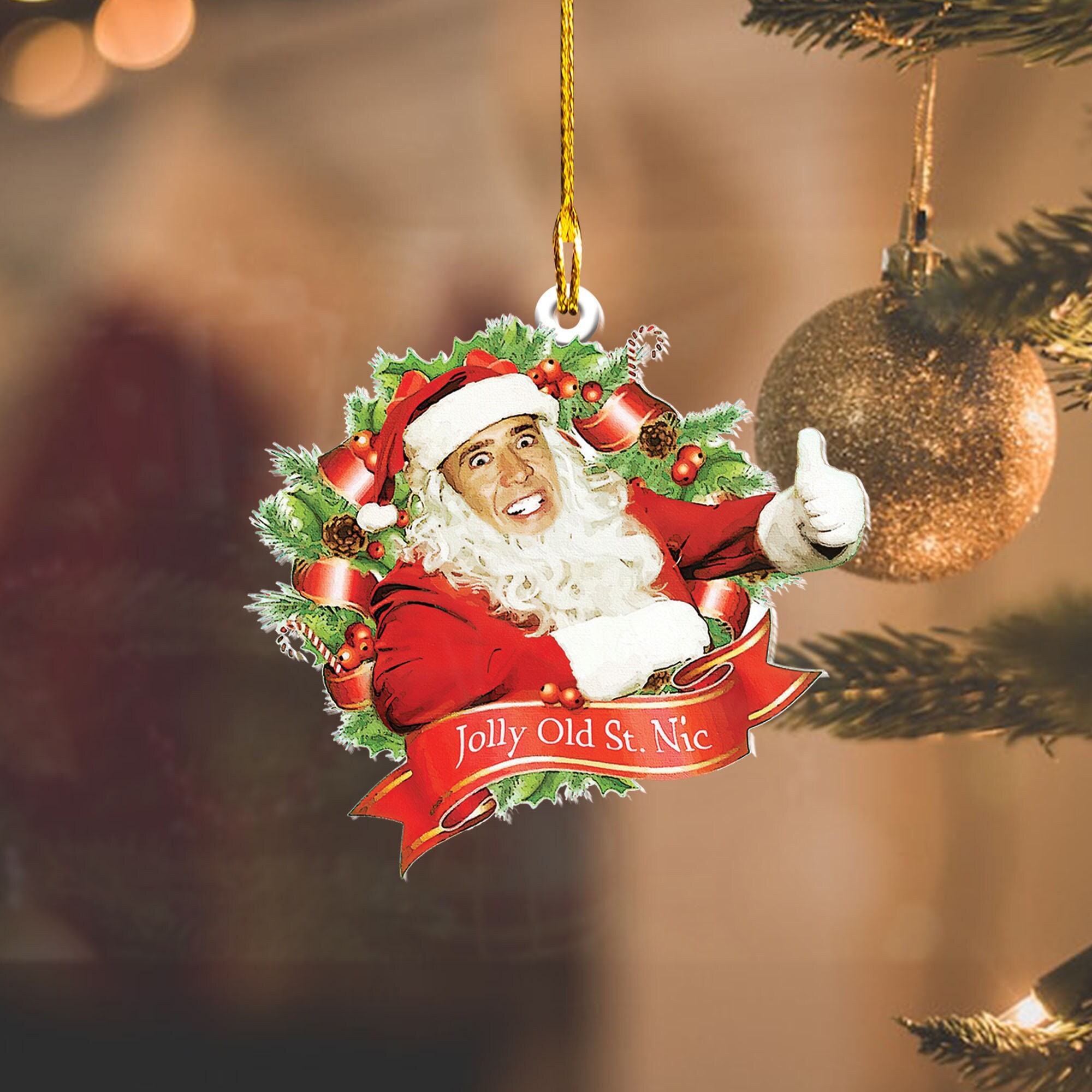 Nic Cage "saint Nicolas Of Cage" Shaped Ornament, Saint Nicolas Ornament
