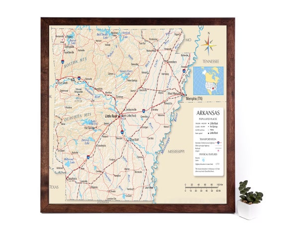 Arkansas State Map Large Print Poster United States State - Etsy