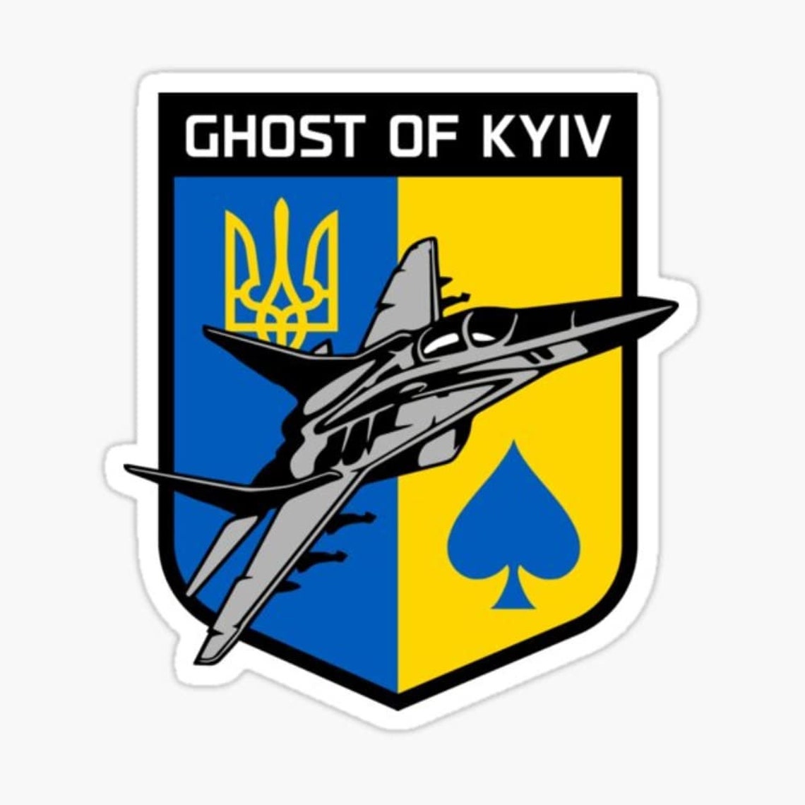 Ghosts of Kyiv Sticker Ukraine Flag Decal Sticker Ukrainian Etsy