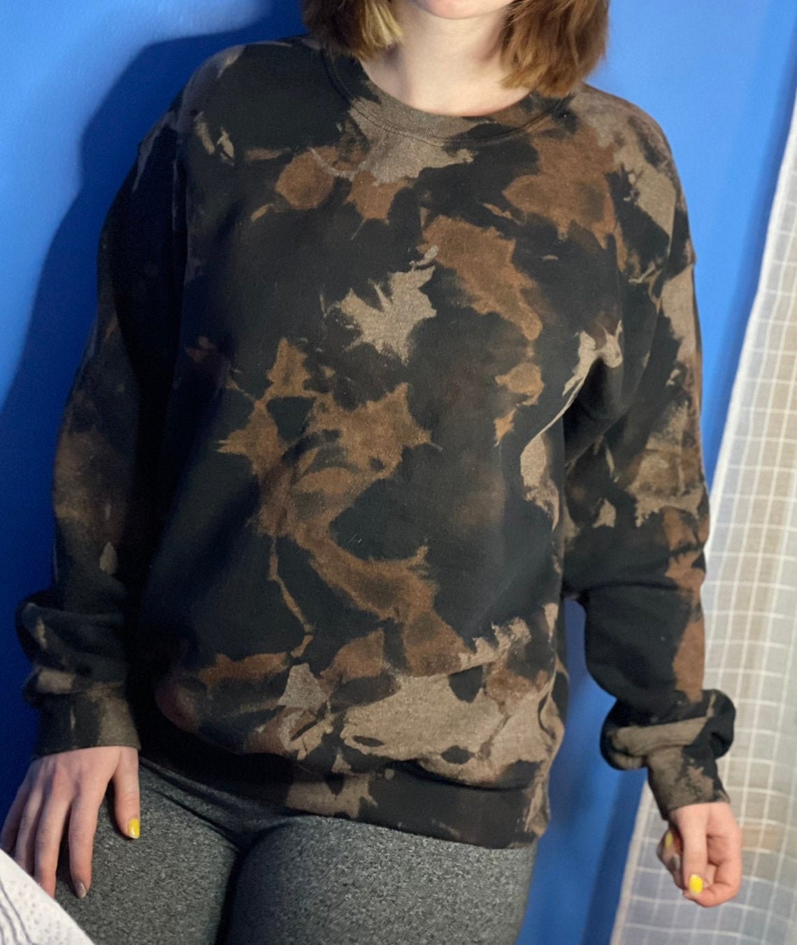 Bleach Tie Dye Crewneck Sweatshirt Etsy