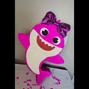 Pink Baby Shark pinata,Baby Shark pinata,Baby Shark birthday decorations,Baby Shark themed pinata,Cartoon pinata,Baby Shark pinata for kids