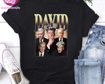 T-shirt Vintage Velours Bleu David Lynch Années 90 - Taille XL - Fruit Of The Loom - Occasion