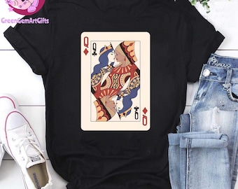Queens Card Lover Shirt, LGBT Damen Sweatshirt, Kissing Cards Graphic Tee, feministische Unisex Kleidung, Pride Party Shirt, Frauen Power Shirt
