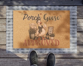 Porch Goose Doormat | Rustic Farmhouse Welcome Mat